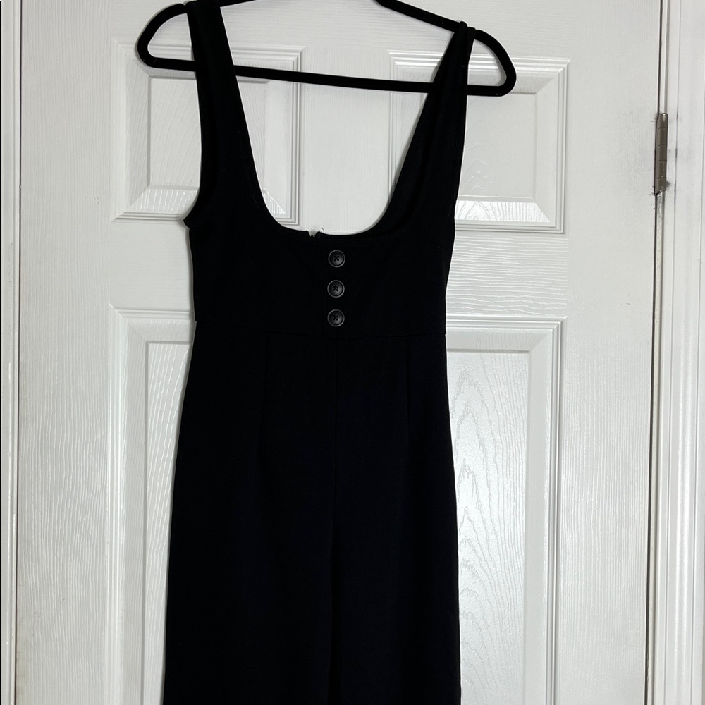 SHEIN Black Buttoned Overalls Jumpsuit